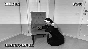 A modest nun did not expect such a holiday on halloween at all A modest nun did not expect such a holiday on halloween at all