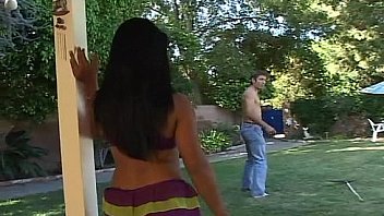 Interracial riding with a small tittied bitch