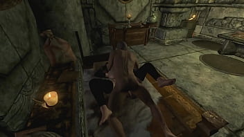 Dark bitch fucked by old pervert