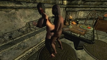 Dark bitch fucked by old pervert