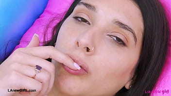 Glam brunette queen naked close up