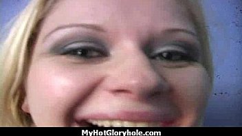 I sneak black bj as i fuck husband thrue gloryhole 8