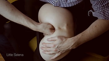 Deep anal fisting in black dress