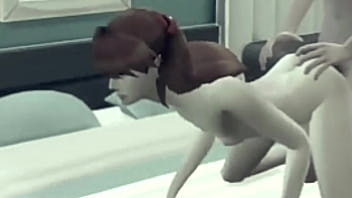 Shinji fucks asuka and cum on her face and tits evangelion hentai