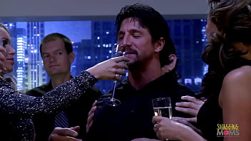 Two guys get their dicks sucked before fucking three milfs on the floor Two guys get their dicks sucked before fucking three milfs on the floor