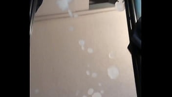 Busting a solo nut on a mirror so much cum