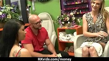Stunning euro teen gets talked in to giving a blowjob for cash 25