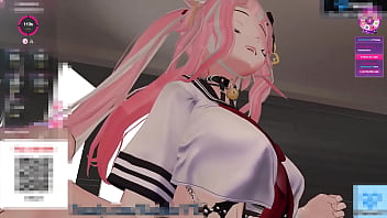 Sexy kitty vtuber kanako teases and purrs with her slutty bikini and pantie peek naughty catgirl