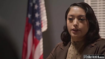 Busty ebony august skye and her husband have a meet with the college counselor princess offer to fuck her in exchange for information