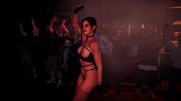 Alluring slut Сlaire redfield shamelessly shakes her ass in front of crowd