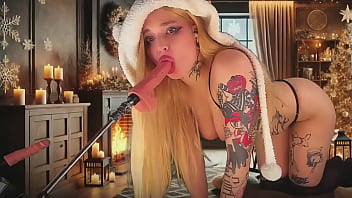 Deepthroat obsession — blonde moans as she fills her throat