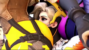 Overwatch tracer widowmaker x mercy co op facesitting