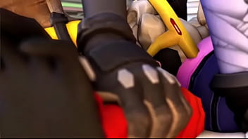 Overwatch tracer widowmaker x mercy co op facesitting