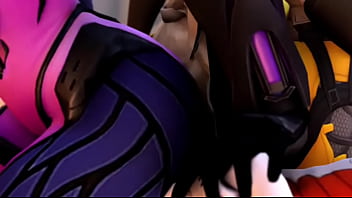 Overwatch tracer widowmaker x mercy co op facesitting