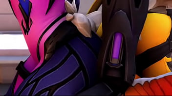 Overwatch tracer widowmaker x mercy co op facesitting