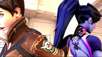 Overwatch tracer widowmaker x mercy co op facesitting