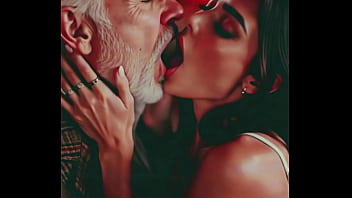 Novinha mama coroa na sala