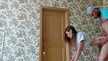 Teen brunette v quinn rides sereja serejin's big d so well