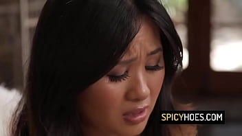 Sexy asian milf rides on big black cock