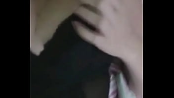 Big chick likes laying down on her bed and playing with her big milk jugs