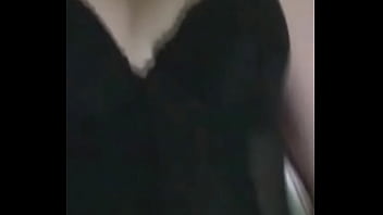 Big chick likes laying down on her bed and playing with her big milk jugs Big chick likes laying down on her bed and playing with her big milk jugs