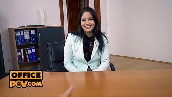 Pov massage by emily brix leads to hot office sex