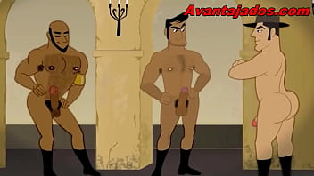 Cartoon anime o espanhol gay e o amante