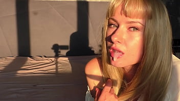 Uninhibited minx passionately sucks and jerks off teacher's big dick until cum in mouth