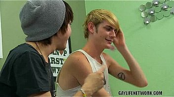 Young gay facialized after anal plow