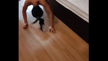 Thai milf crawl to suck my cock and i give her creampie