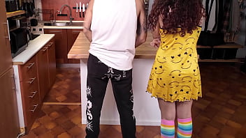 Please daddy the maid is watching stepdaughter used infront of horny maid