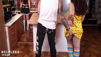 Please daddy the maid is watching stepdaughter used infront of horny maid