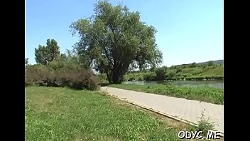 Engaging young brunette girl carmen flirts and gets licked