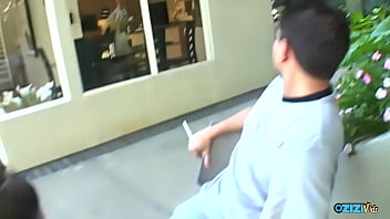 She was unable to ejaculate while engaging in anal intercourse due to the presence of the other person in her oral cavity She was unable to ejaculate while engaging in anal intercourse due to the presence of the other person in her oral cavity