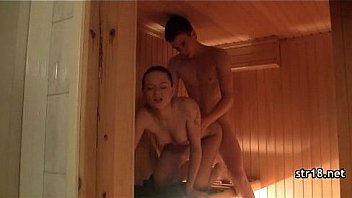 Amateur teen couple fucks in parents bed