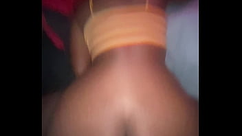 Ebony teen sneaky creampie