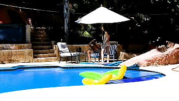 Emma haize poolside huge cock pov deepthroat blowjob and facial