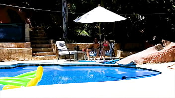 Emma haize poolside huge cock pov deepthroat blowjob and facial