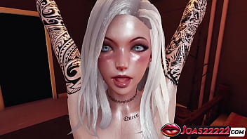 Tattooed sexy police girl animation experience cowgirl sex desk missionary pose & lifting tied sex ending cum inside pussy a lot of sperm in honey select 2