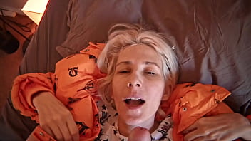 Handjob with cum on her face and mouth Handjob with cum on her face and mouth