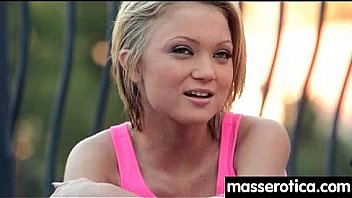 Teen eats milf pussy at oily threesome 4