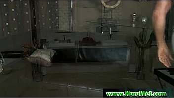 Sexy babe gives an amazing nuru japanese massage 17