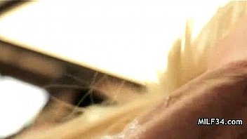 Big breated horny milf's bedroom seduction