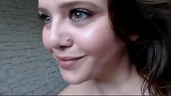 Busty babe showing ass and rubbing pussy