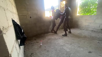 Husband fucking his wife and his side chick inside uncompleted building