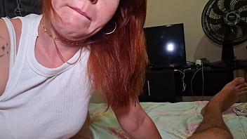 Little redhead loses bet and agrees to be filmed sucking her friend's dick