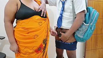 Teacher using college boy