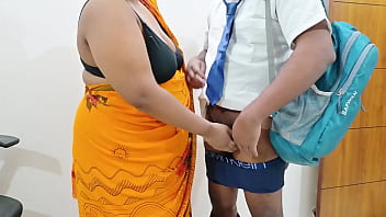 Teacher using college boy