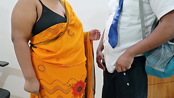 Teacher using college boy