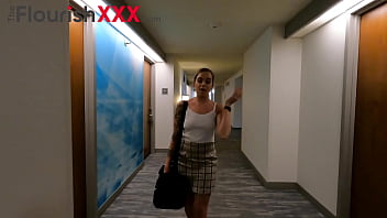 Stranded traveler finds herself in hotel sucking on a bbc